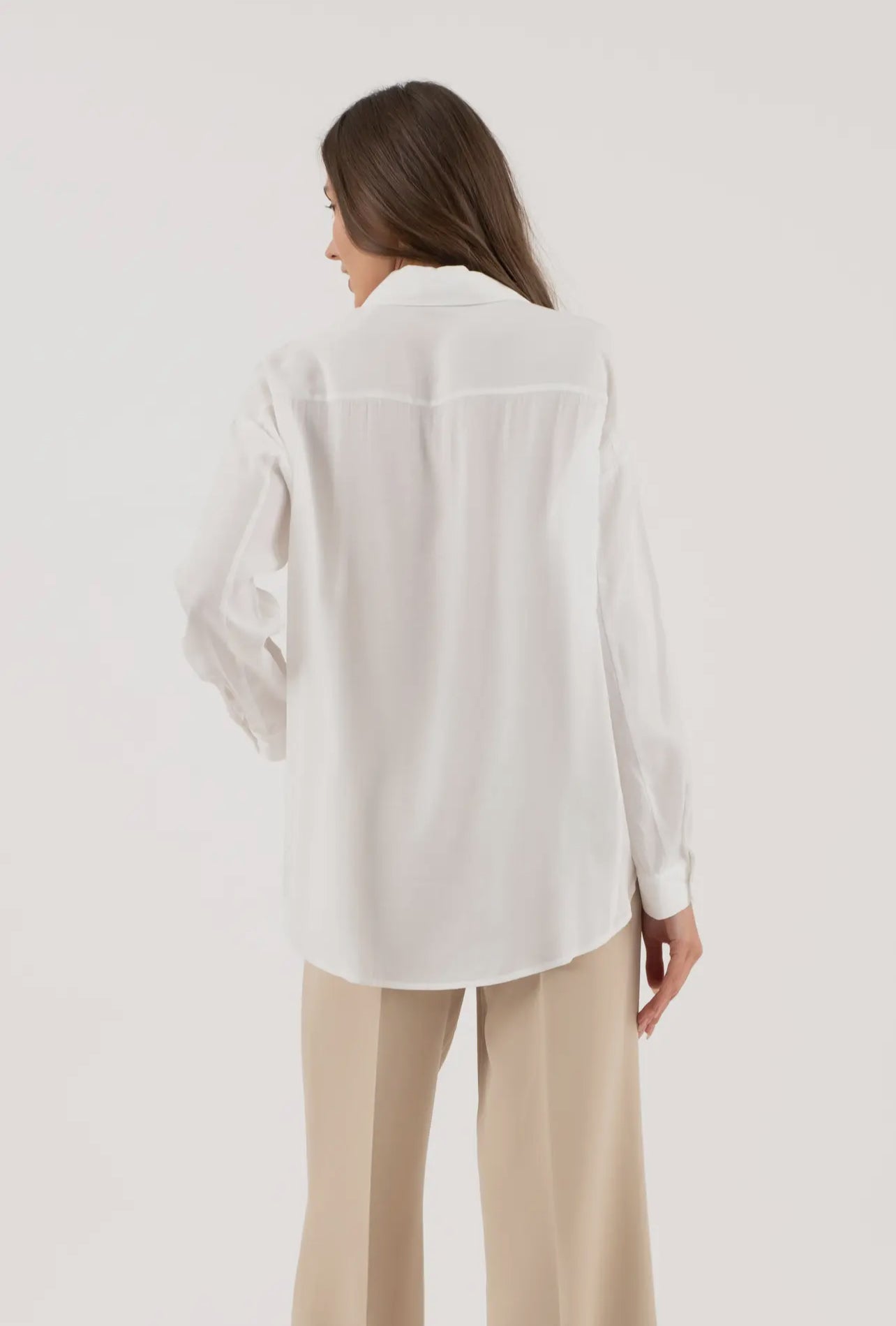 OVERSIDED WHITE BUTTON UP