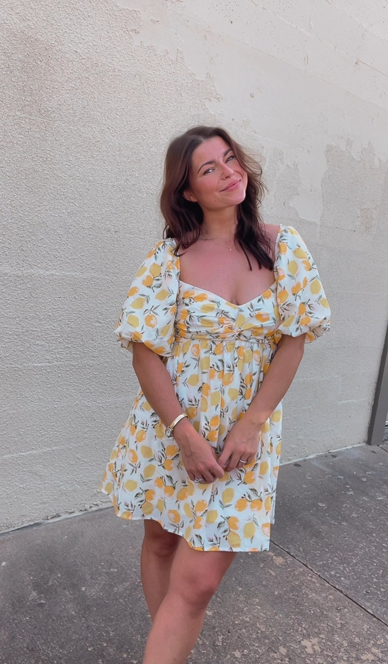YELLOW LEMONS MINI DRESS