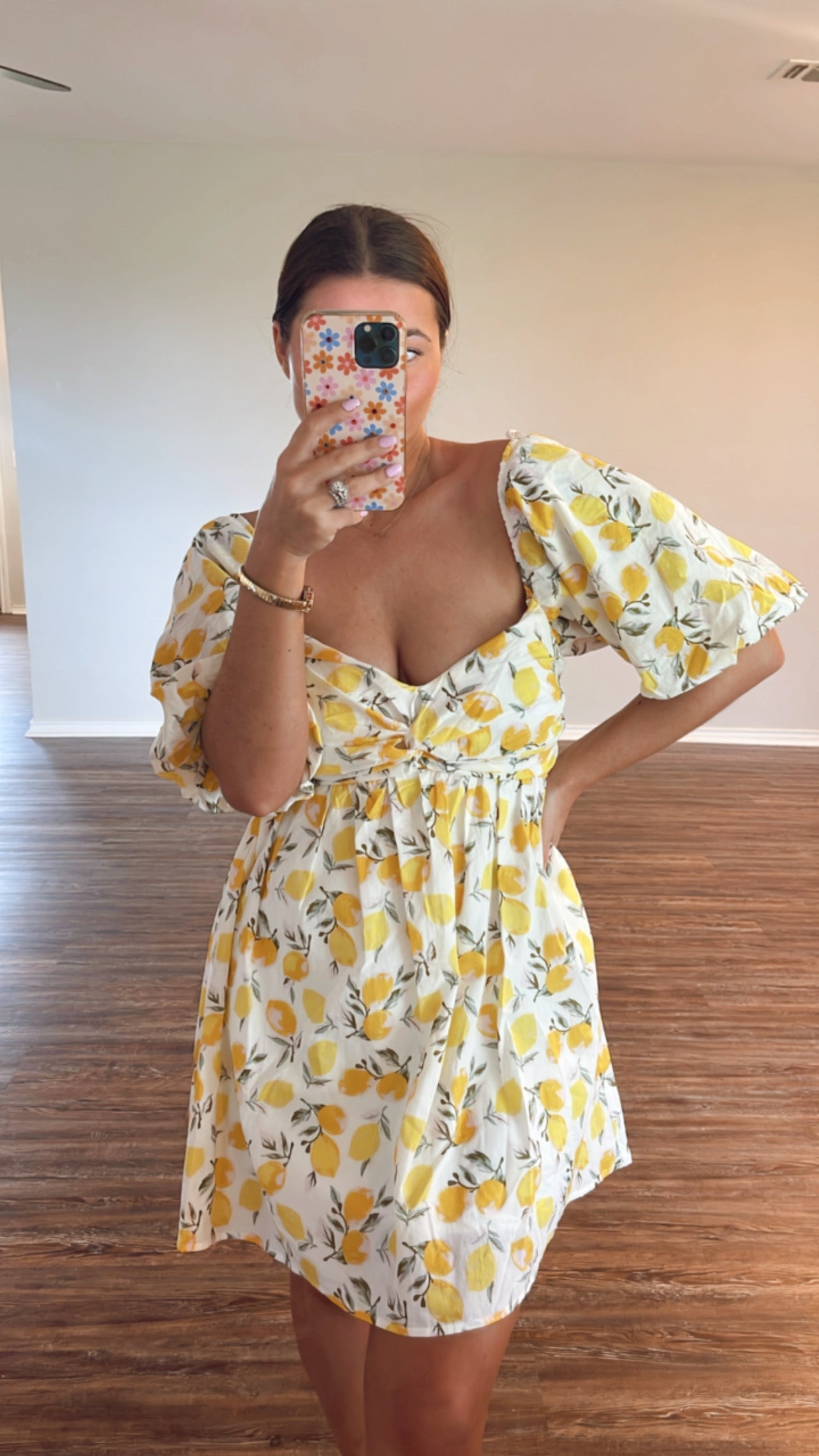YELLOW LEMONS MINI DRESS