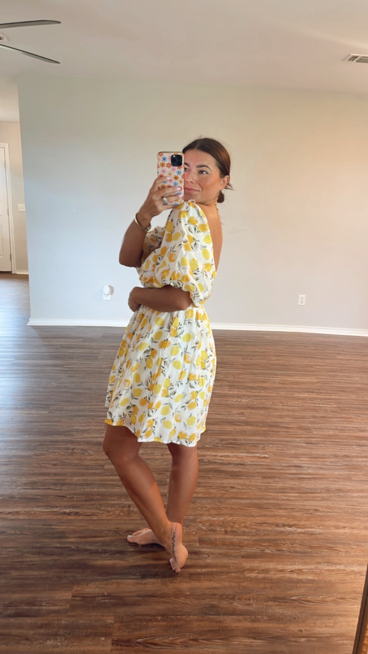 YELLOW LEMONS MINI DRESS