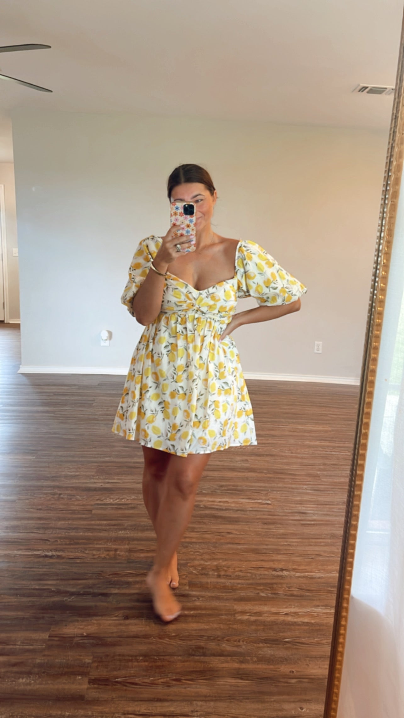 YELLOW LEMONS MINI DRESS