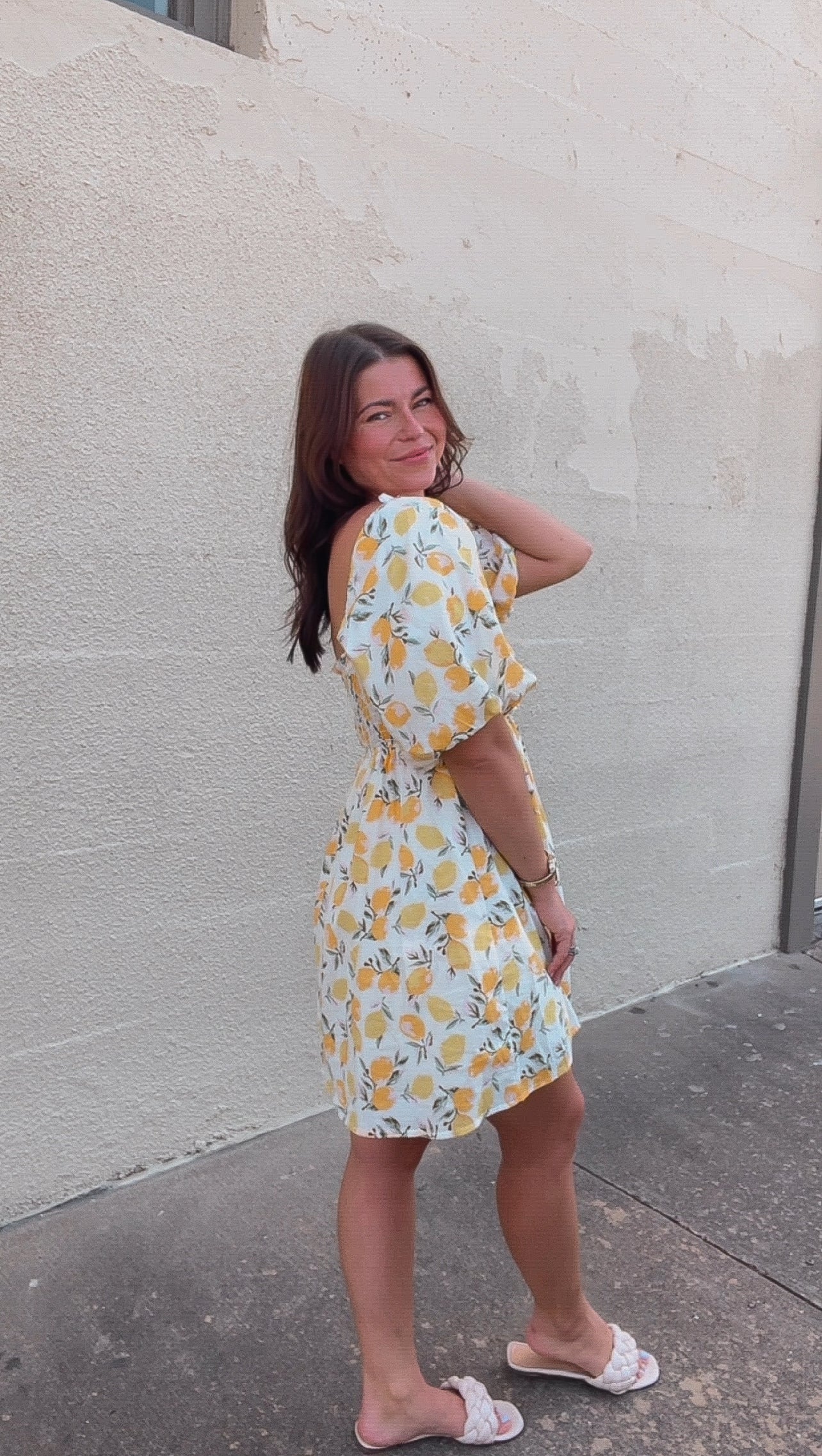 YELLOW LEMONS MINI DRESS