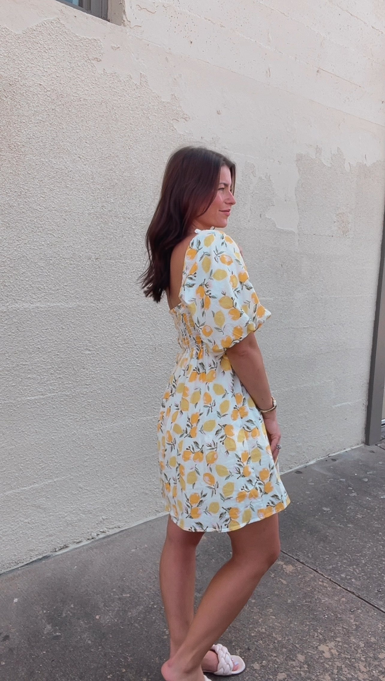 YELLOW LEMONS MINI DRESS
