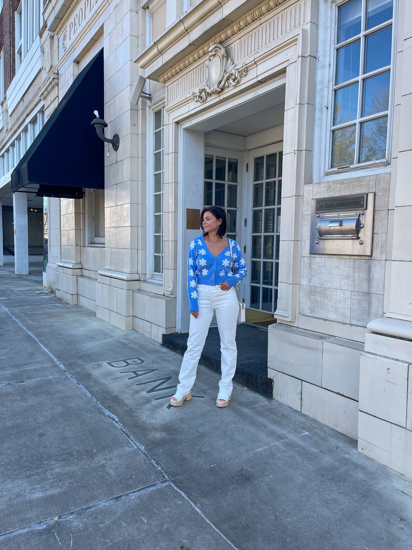 BLUE FLORAL CARDIGAN