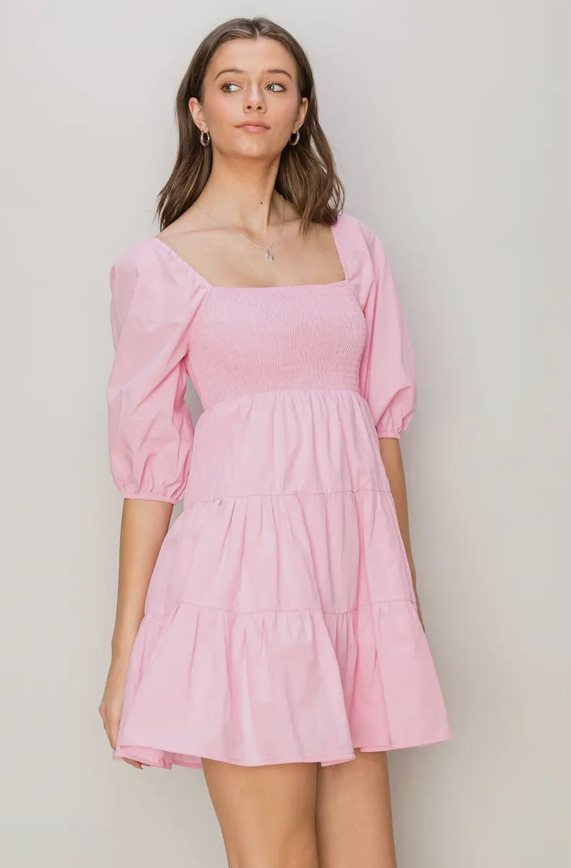 PINK BABYDOLL DRESS