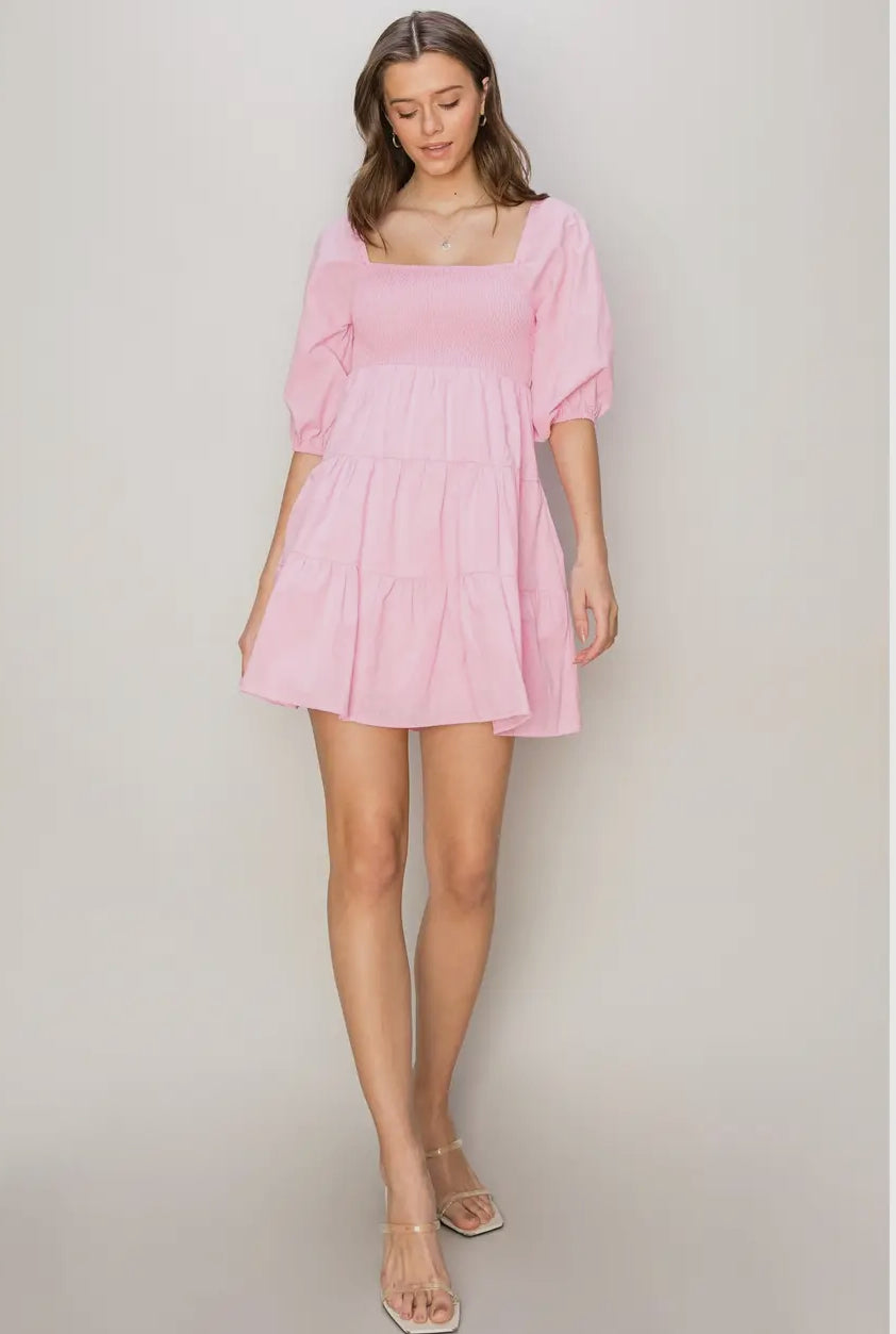 PINK BABYDOLL DRESS