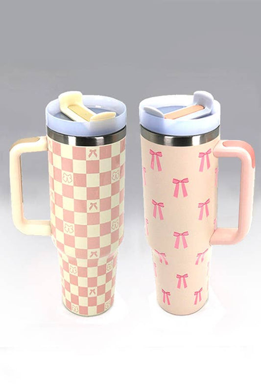 CHECKERED BOW TUMBLER